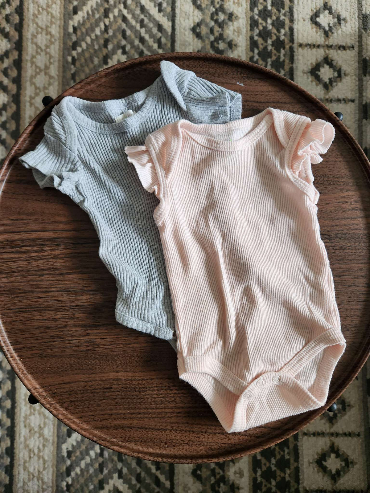 Pink and Grey 0-3m onesie set, Kids 3 Month (0-3M)