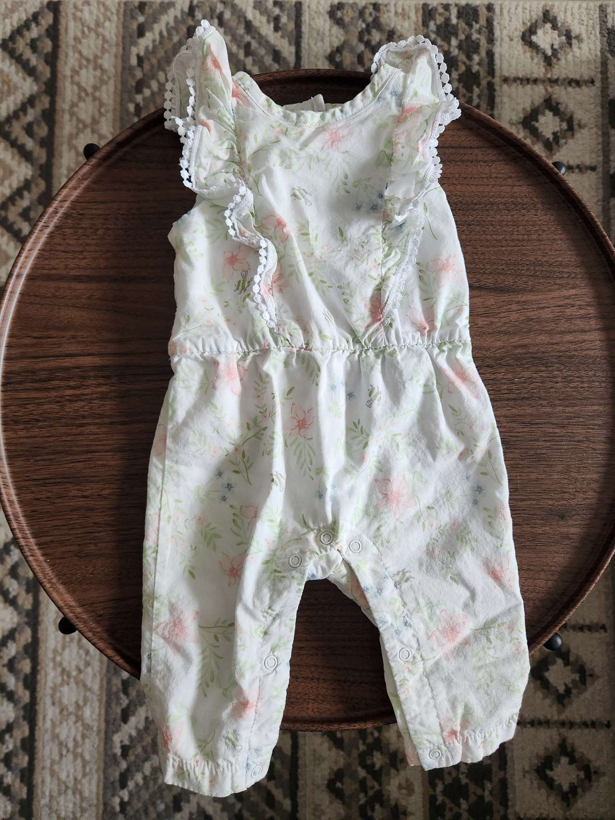 Little Me Floral Jumpsuit 3-6m, Kids 6 Month (3-6M)
