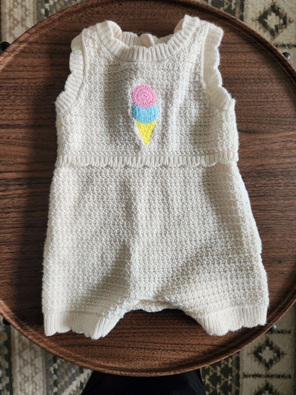 Baby Gap Ice Cream Crochet Rompers 0-3m, Kids 3 Month (0-3M)