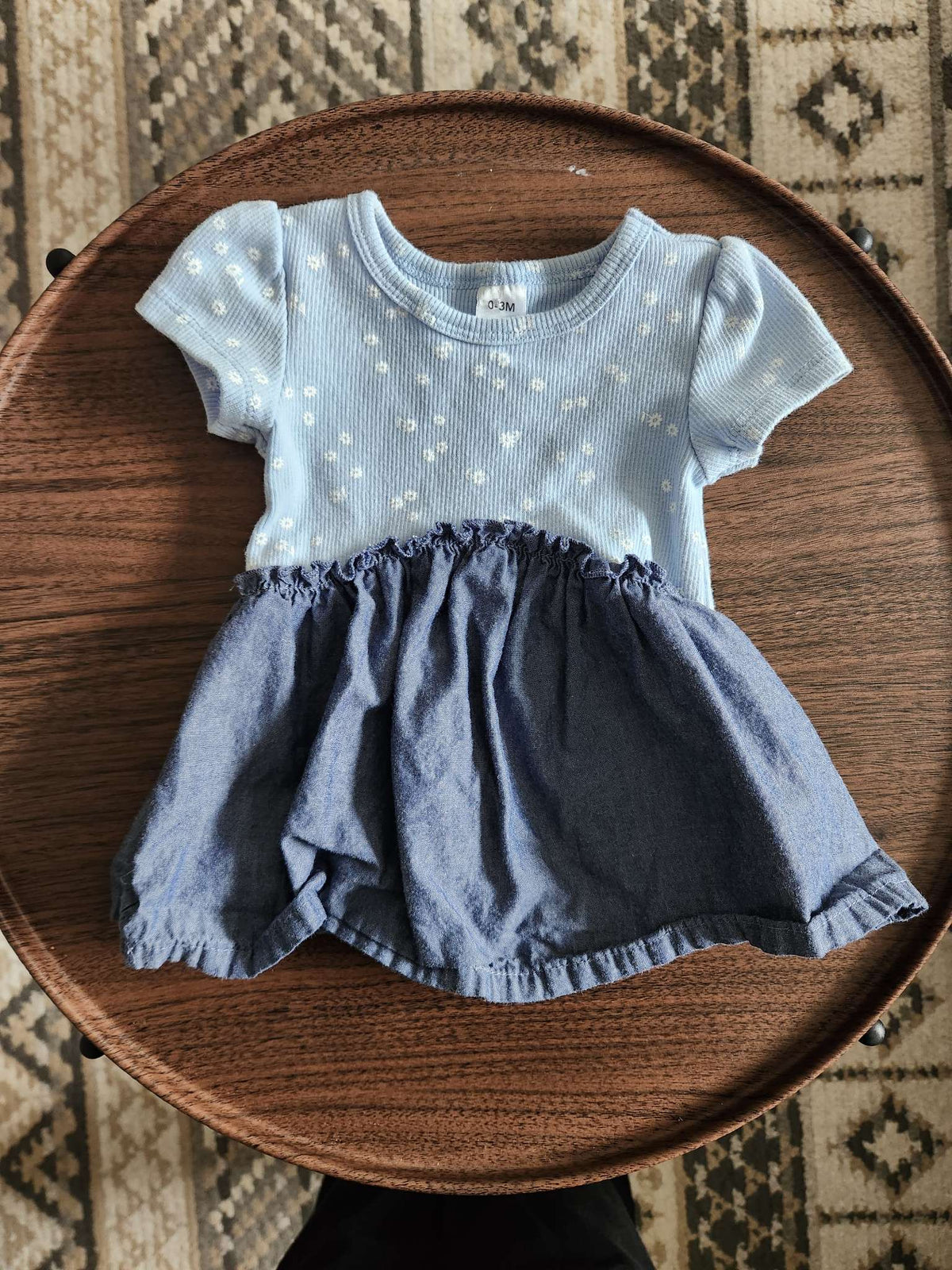 George Blue Floral Dress 0-3m, Kids 3 Month (0-3M)