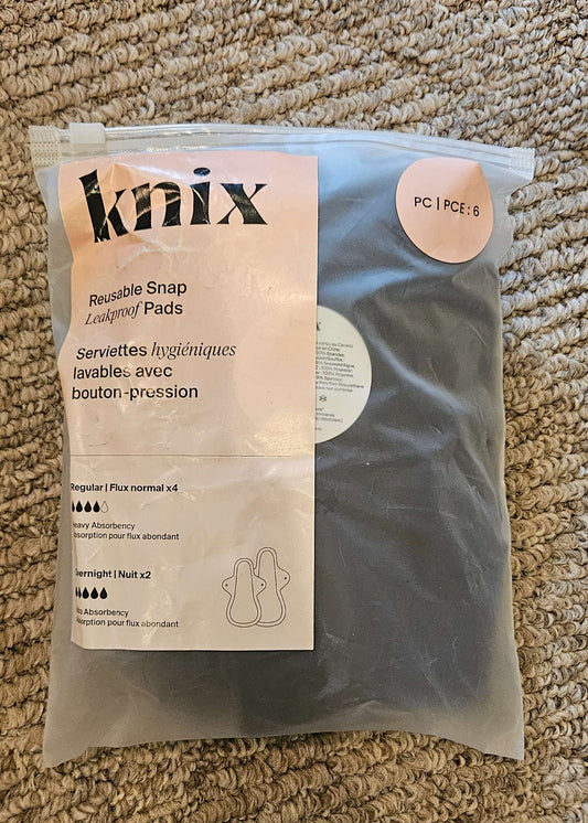 Knix reusable snap leakproof pads 6pcs