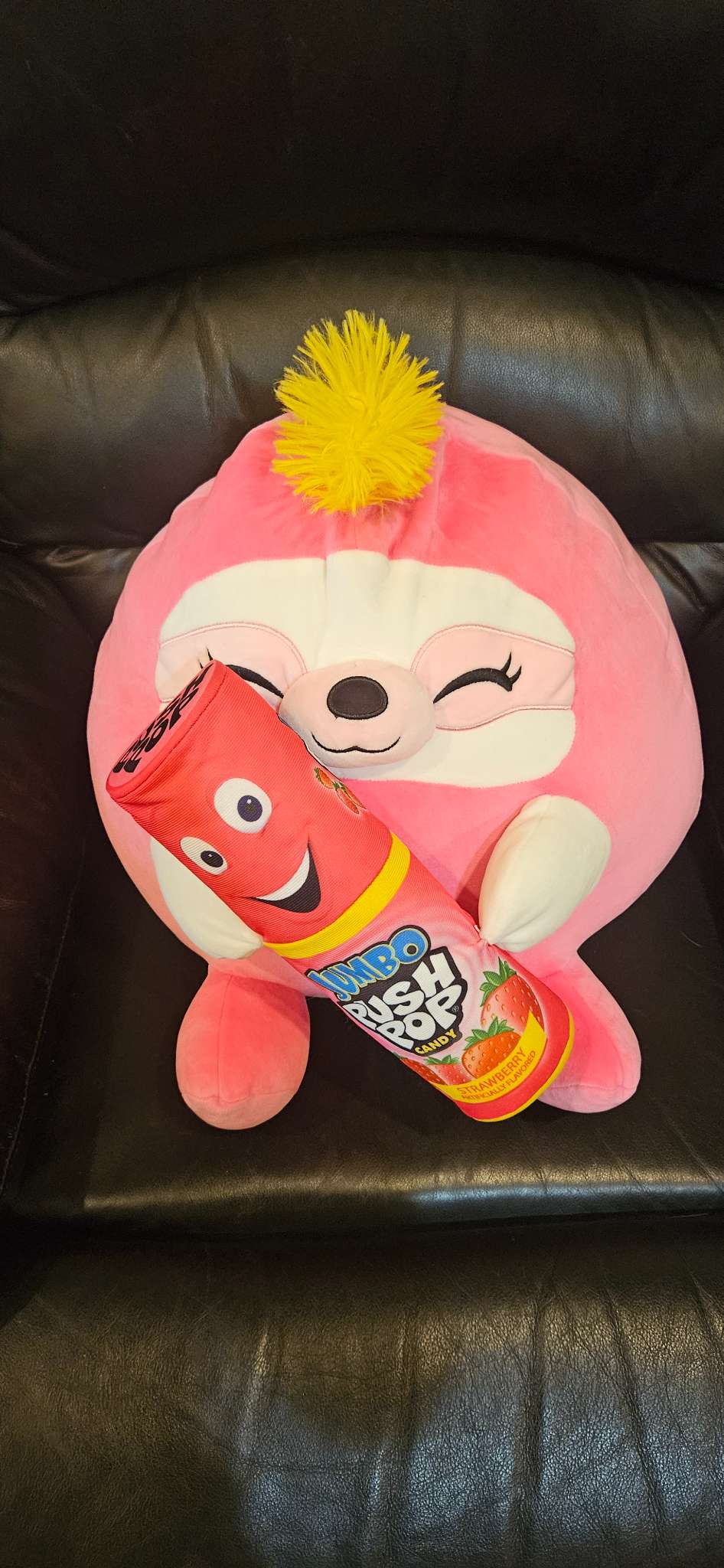 Pink Sloth Push Pop Plush Toy