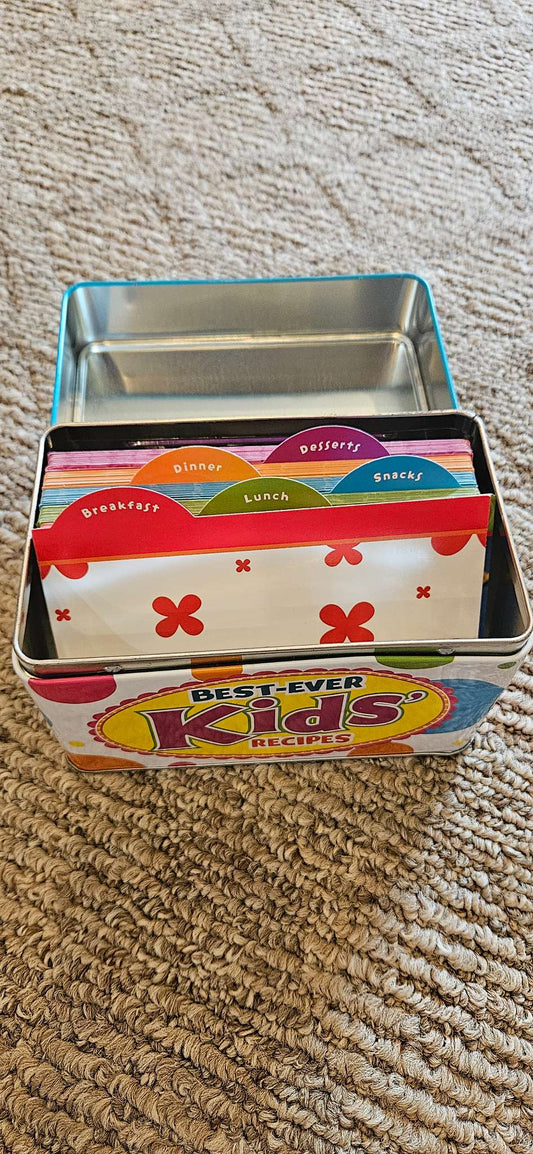 Kids Recipe Cards and Tin