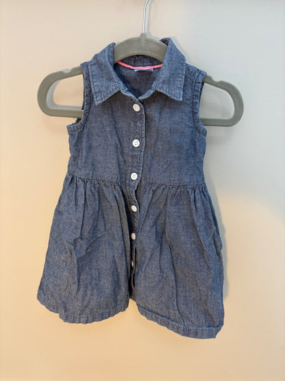 Faux Jean dress with diaper cover 3-6 months, Kids 6 Month (3-6M)