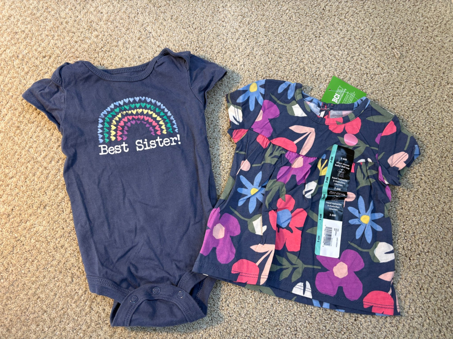 Best sister onesie and top lot 3-6 months, Kids 6 Month (3-6M)
