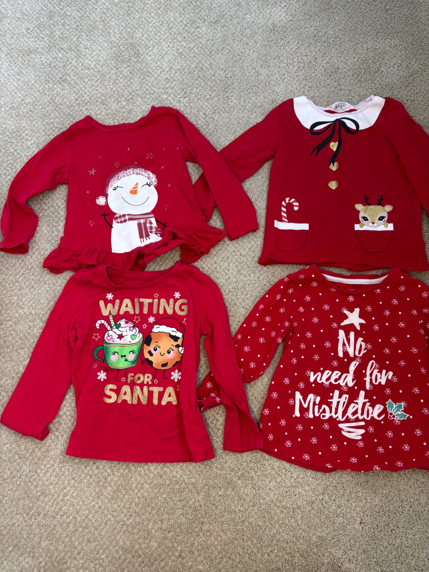 3T Christmas long sleeve shirt bundle, Kids 3T