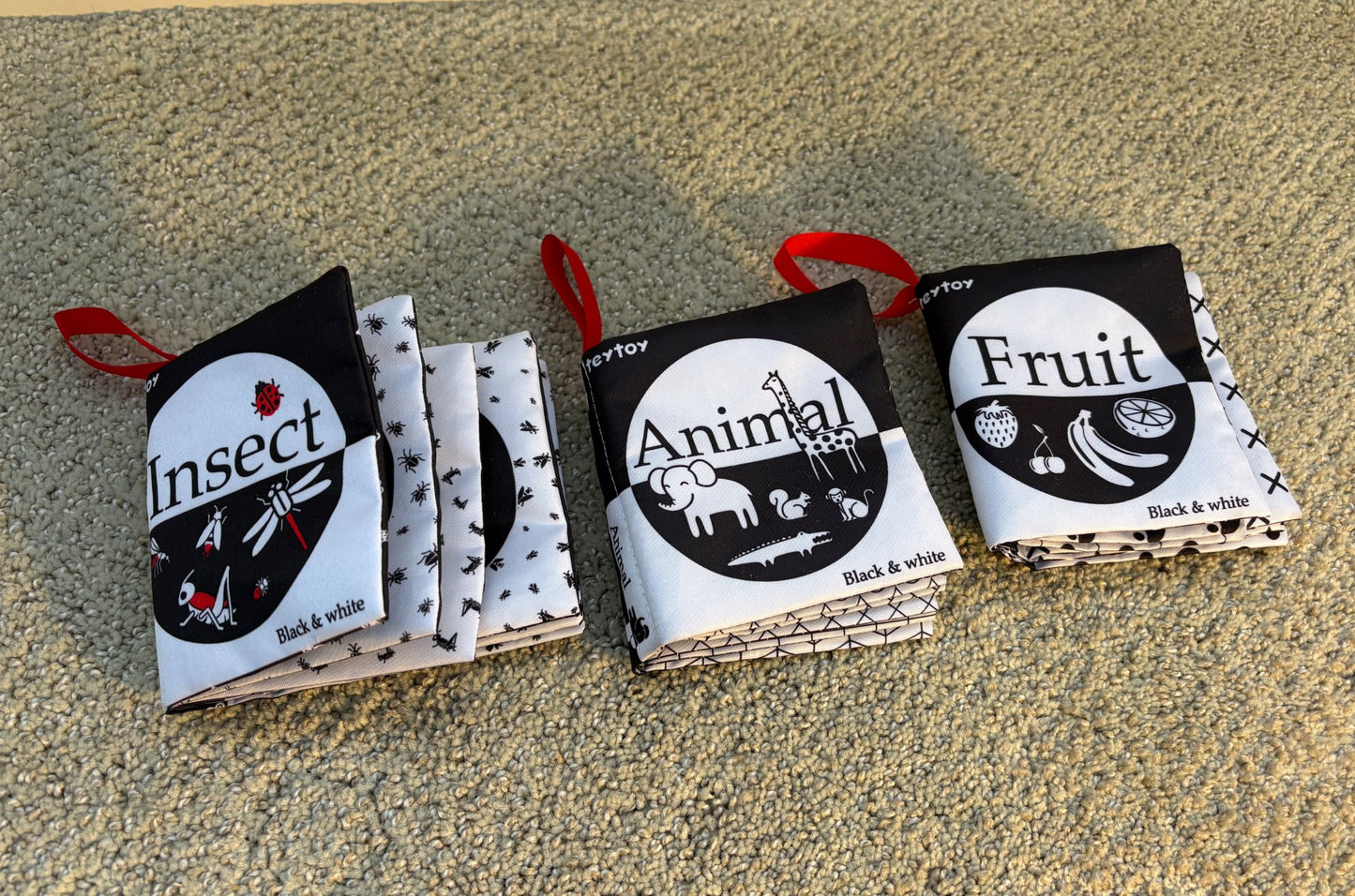 Black and white soft crinkle books