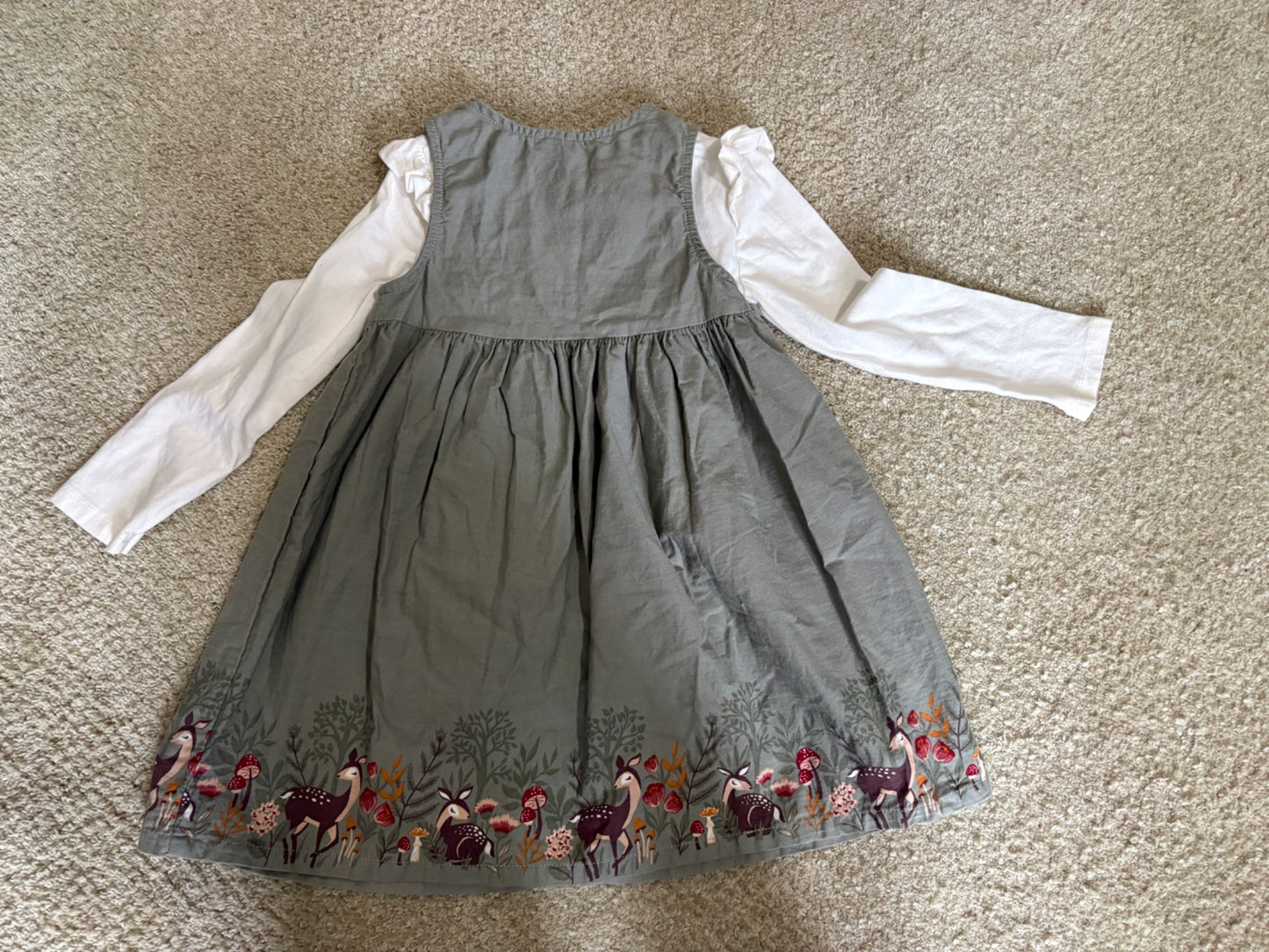Deer theme overall dress set size 3T, Kids 3T