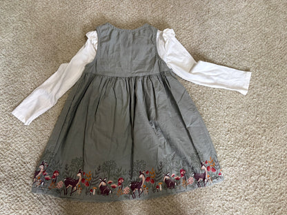 Deer theme overall dress set size 3T, Kids 3T