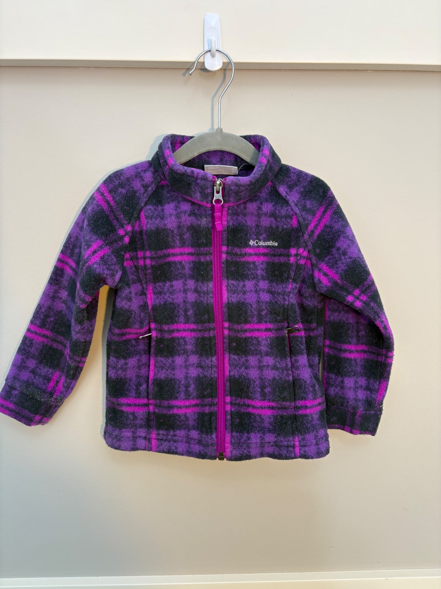 Fleece purple plaid spring jacket 3T, Kids 3T