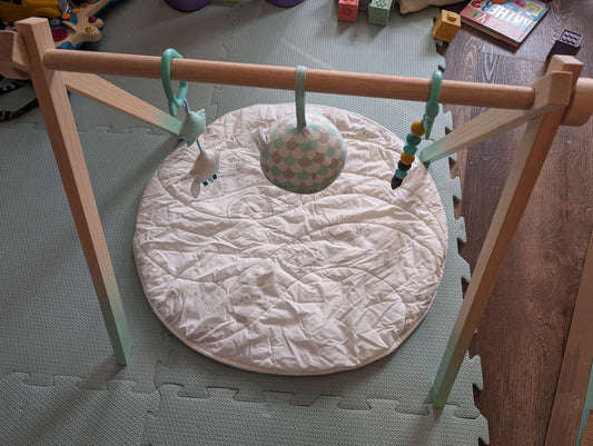 Wooden baby gym and mat