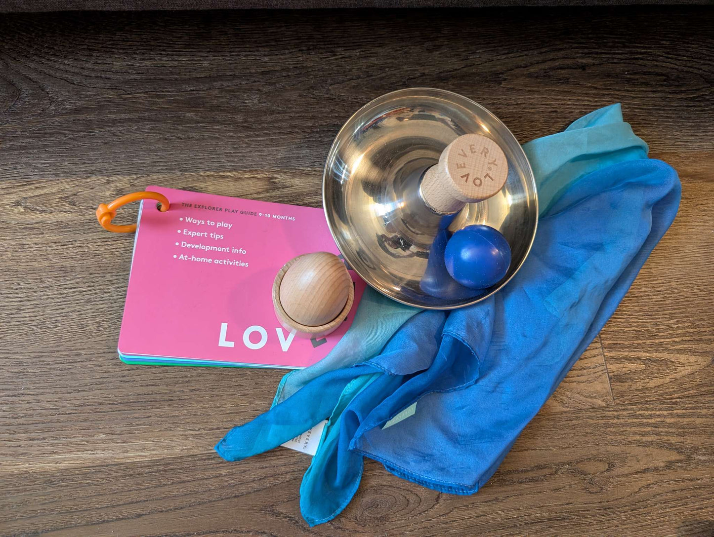 Lovevery Scarf, Tip and Turn, Egg Cup and Play Guide