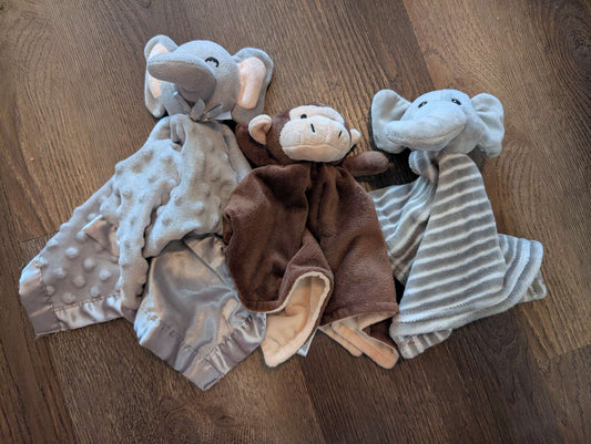 3x Lovey blanket bundle
