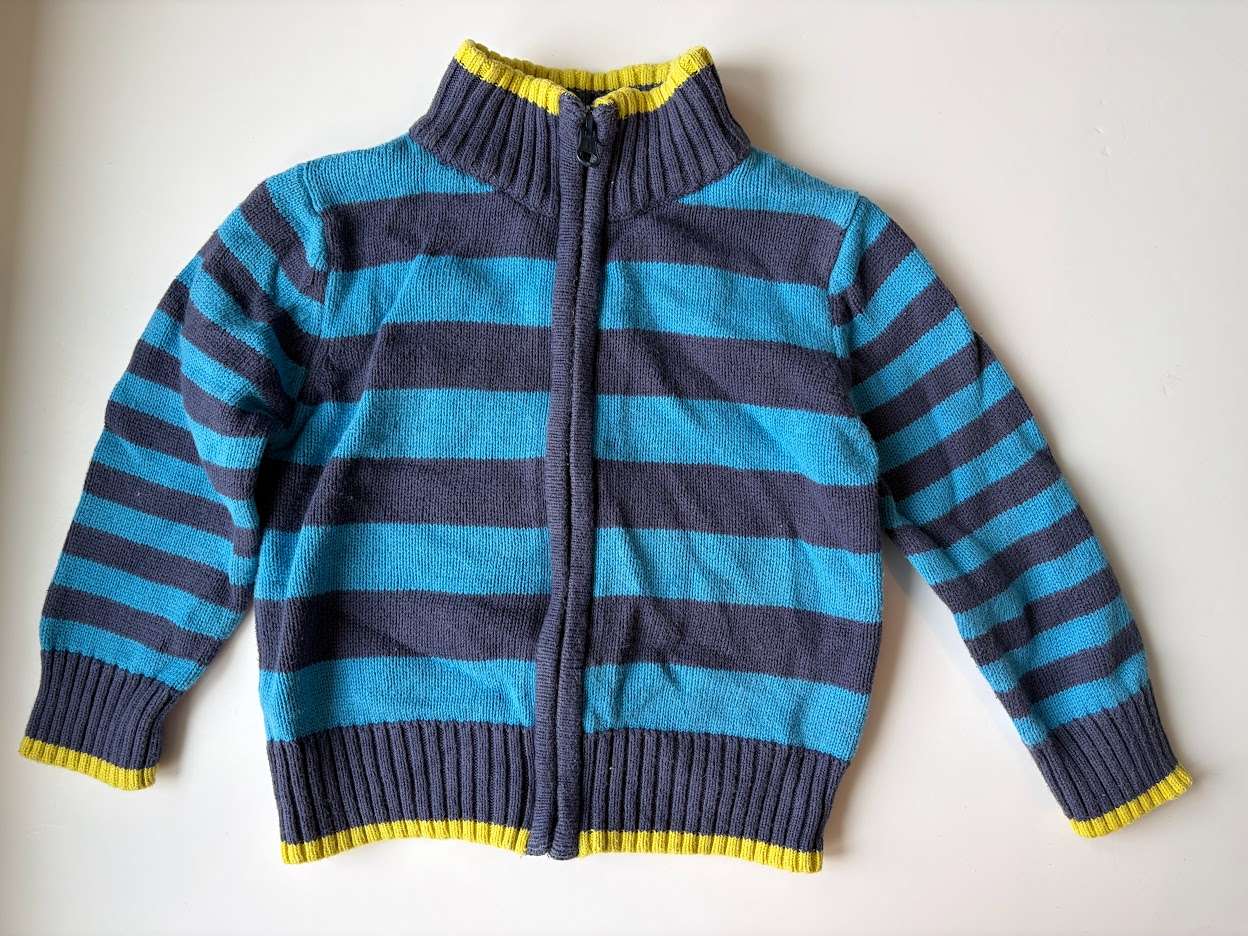 Boys Striped Zip-Up Sweater 12-18m, Kids 18 Month (12-18M)
