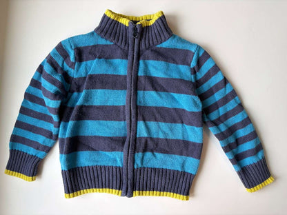 Boys Striped Zip-Up Sweater 12-18m, Kids 18 Month (12-18M)
