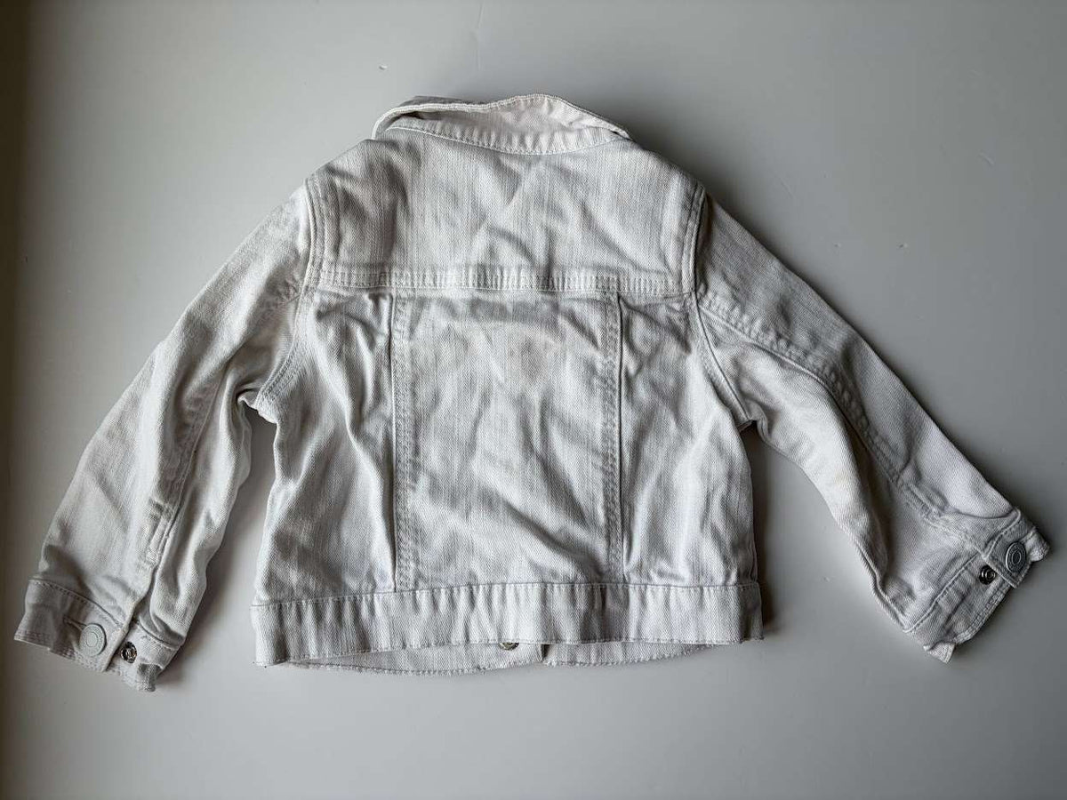Girls Baby Gap White Jean Jacket 18-24m, Kids 24 Month (18-24M)