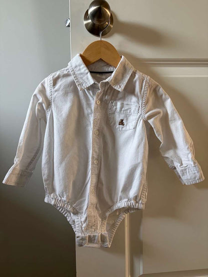 Baby Gap White Collared Bodysuit 18-24m, Kids 24 Month (18-24M)