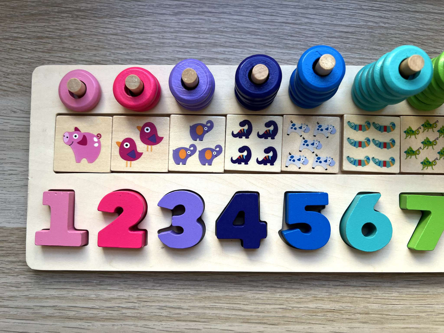 Wooden Montessori Counting & Number Learning Board (1–10)