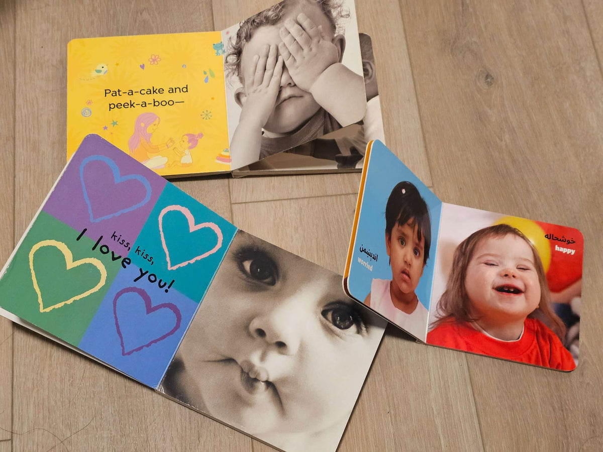 Bundle of 3 Baby Board Books – Amazing Baby, Play & My Face Book (Bilingual)