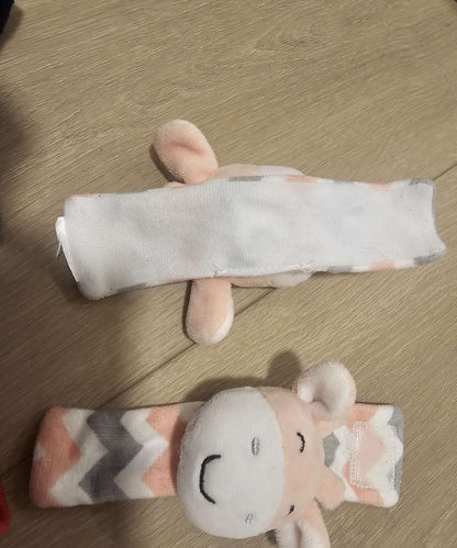 Plush baby wrist Ankle Sound rattles
