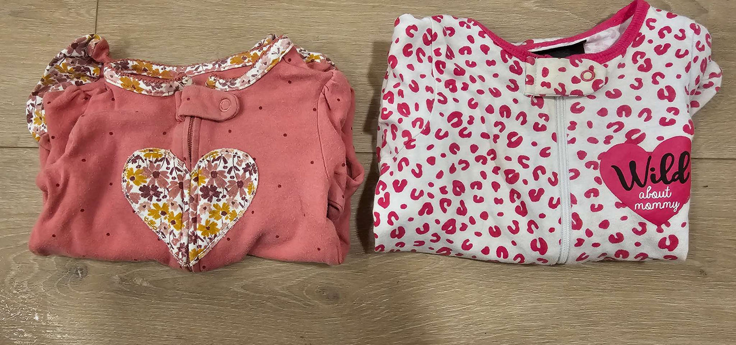 Baby girl sleepers zippers, Kids 9 Month (6-9M)