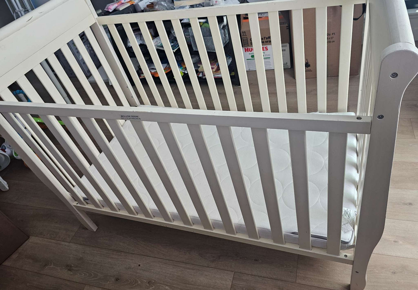 Baby Crib, Mattress and Mattress Protector