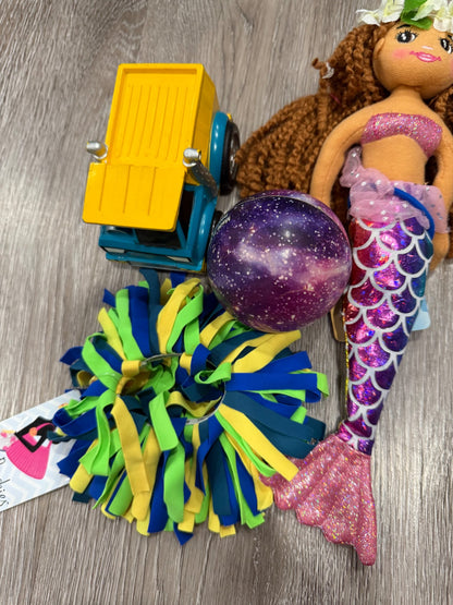 Kid toy and accessory bundle- mermaid, car and hair scrunchie