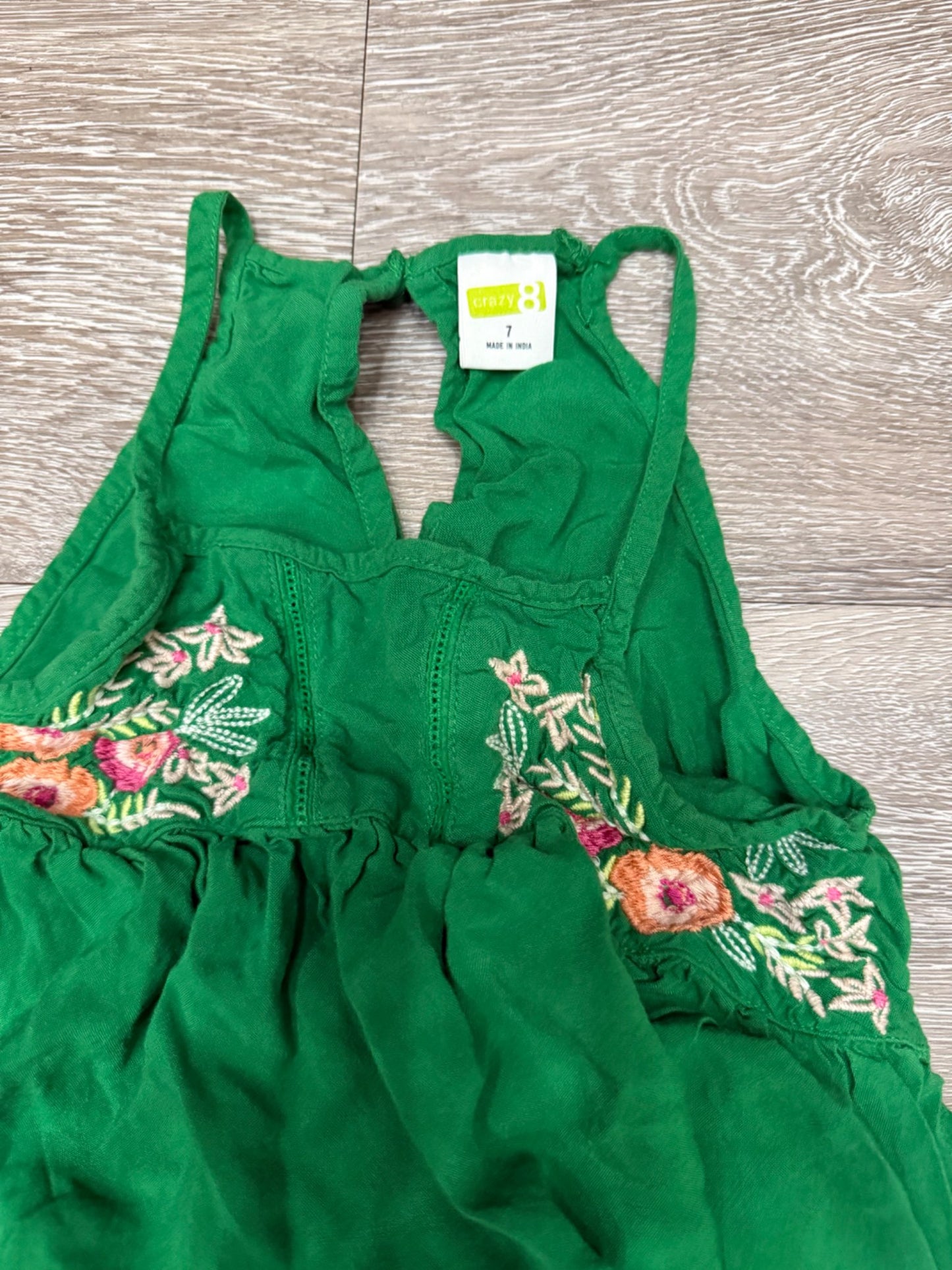 Crazy 8 green summer dress, Kids 7 & 8 (small)
