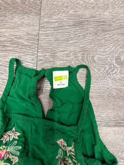 Crazy 8 green summer dress, Kids 7 & 8 (small)
