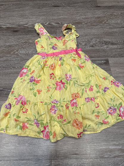 Yellow Floral dress, Kids 7 & 8 (small)