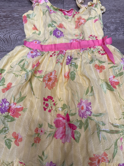Yellow Floral dress, Kids 7 & 8 (small)