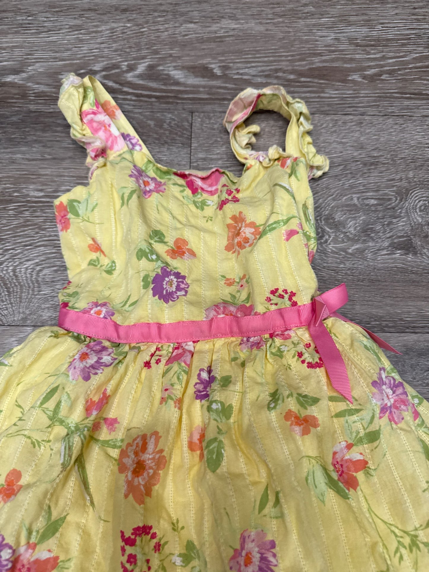 Yellow Floral dress, Kids 7 & 8 (small)