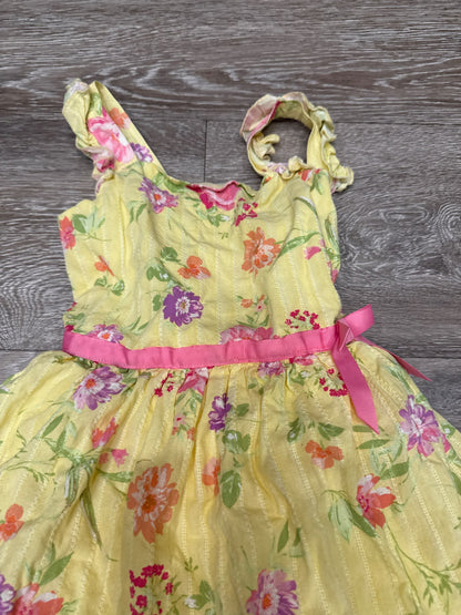 Yellow Floral dress, Kids 7 & 8 (small)