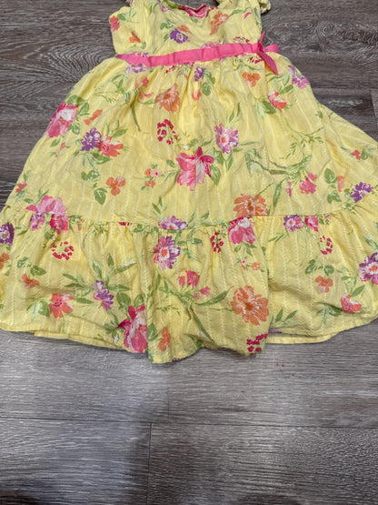 Yellow Floral dress, Kids 7 & 8 (small)