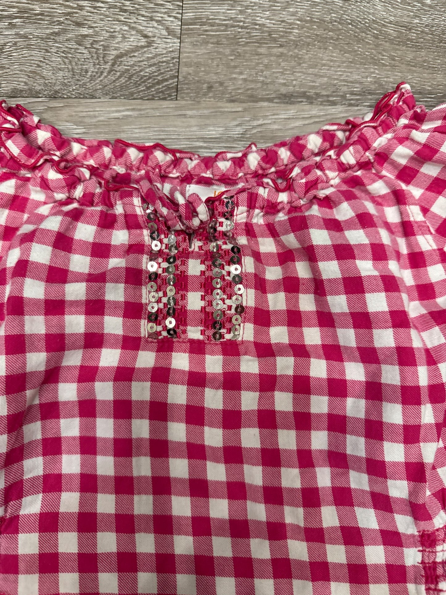 Gingham top pink and white checks- Joe Fresh Size 10-12, Kids 10 (medium)