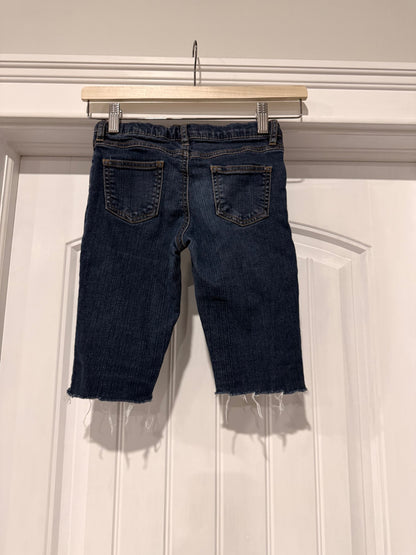 Girls long frayed jean shorts, Kids 8