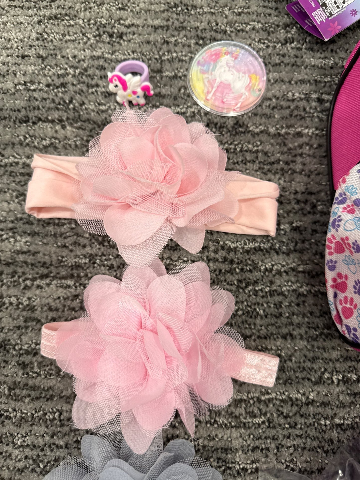 My little girl- head bands, assorted toys and toy pet holder