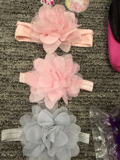 My little girl- head bands, assorted toys and toy pet holder