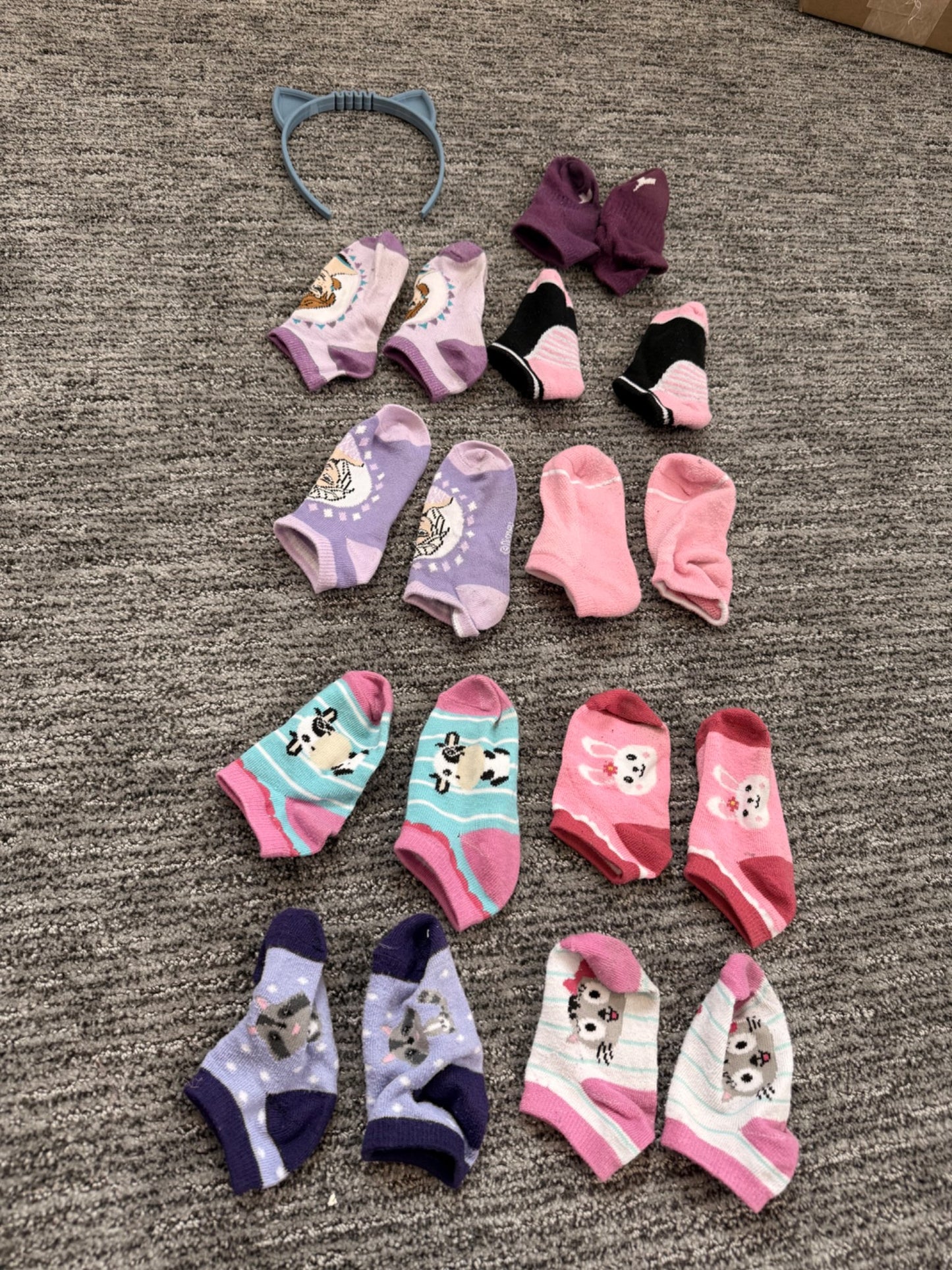 Nine sock set with cat ears