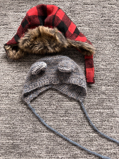0-6 month Indigo Baby and Knit Hat bundle