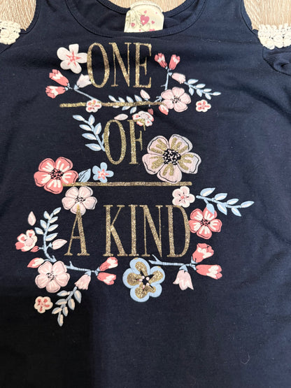 One of A  Kind Lacy Cold-Shoulder top, Kids 6/6X