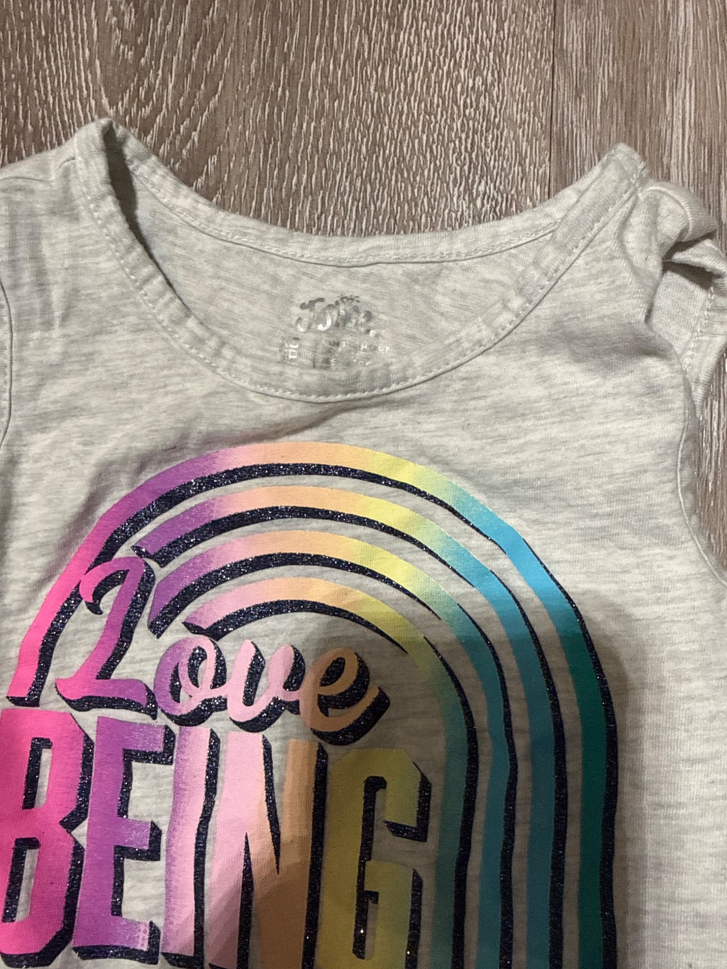 Love Being You Justice knot front top with rainbow, Kids 5/5T