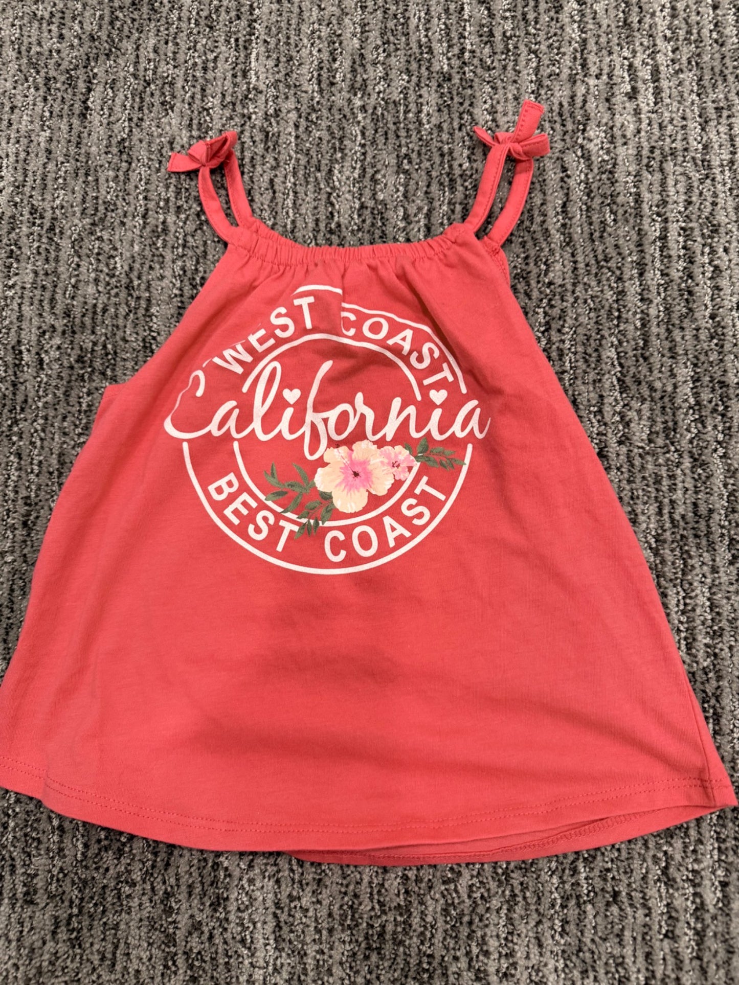 West Coast is the Best Coast strappy tank top, Kids 4/4T