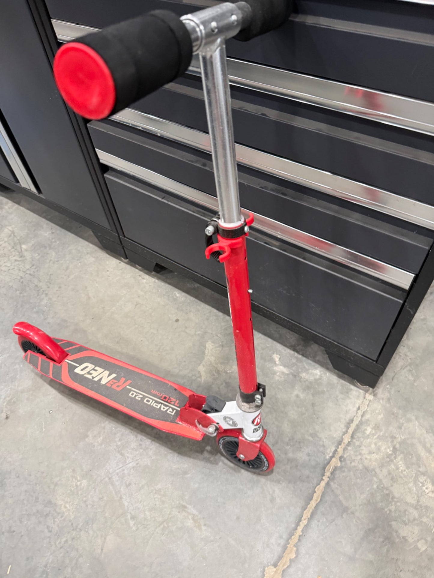 Red and black scooter