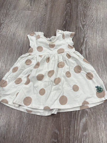 Polarn O. Pyret large size 6-9 polkadot dress with pea motif, Kids 9 Month (6-9M)