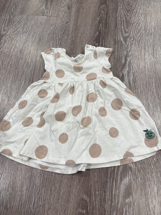 Polarn O. Pyret large size 6-9 polkadot dress with pea motif, Kids 9 Month (6-9M)