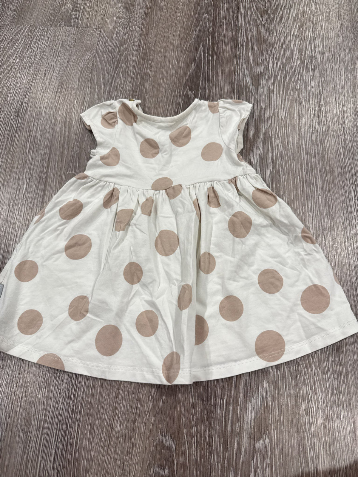 Polarn O. Pyret large size 6-9 polkadot dress with pea motif, Kids 9 Month (6-9M)