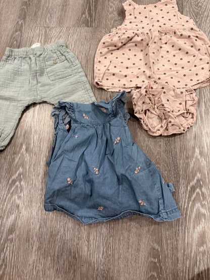 Zara 6-9 month girls bundle with pants and dress with bloomers sets, Kids 9 Month (6-9M)