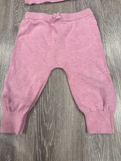 Hatley baby adorable pink deer knit jogging suit with sweater, Kids 12 Month (9-12M)