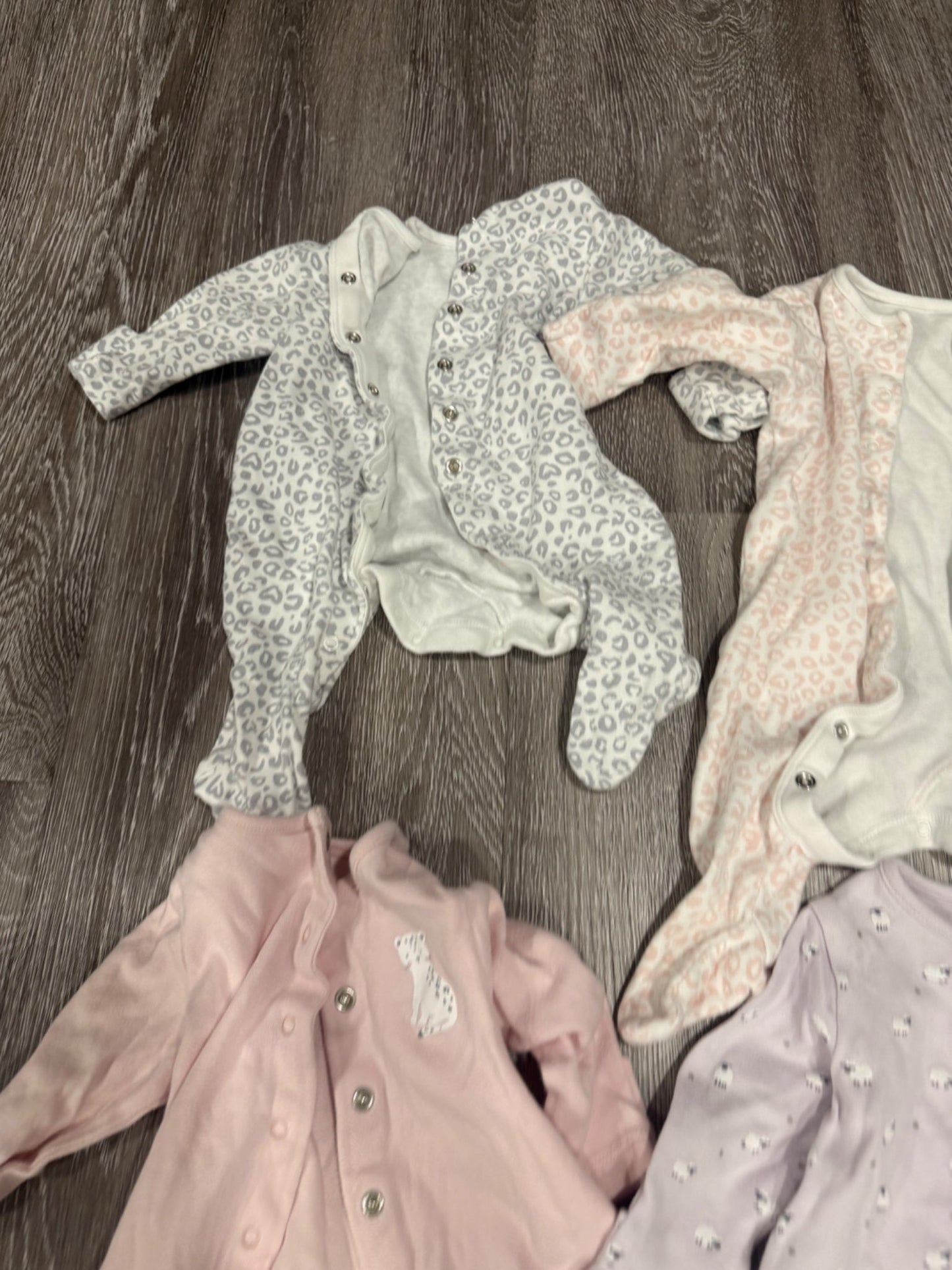 0-3 month John Lewis long sleeved footed sleepers , Kids 3 Month (0-3M)